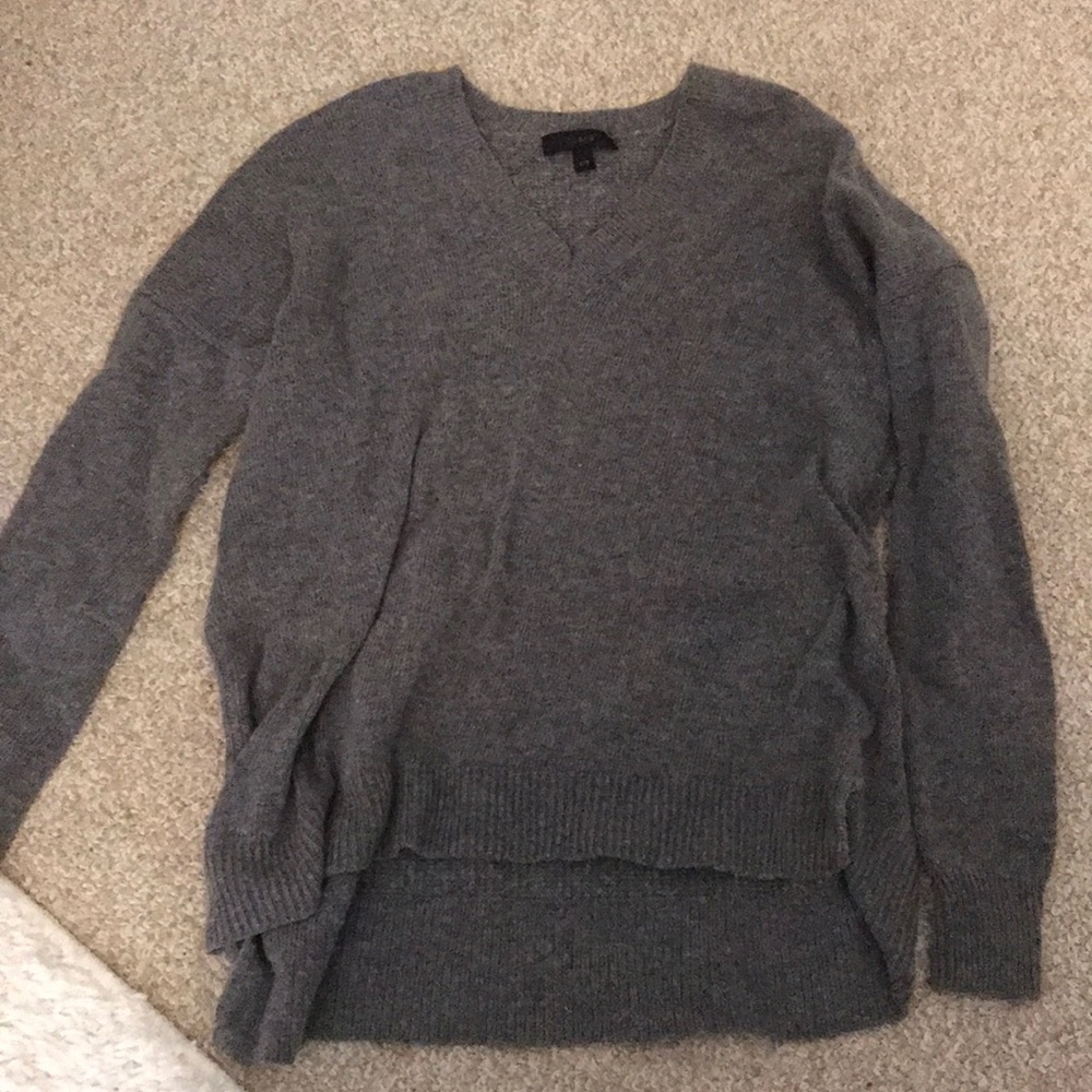 J crew gray v neck sweater